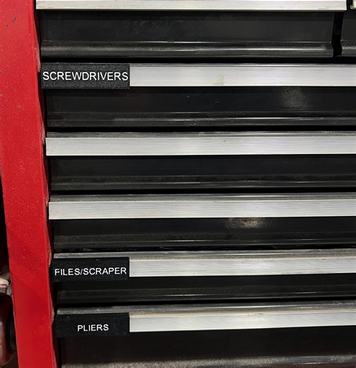 Craftsman Toolbox Drawer Labels – 3D Printed Tool Chest Labels, Slide-on Drawer Tags, Garage Tool Organizer (4 Pack) - Etsy