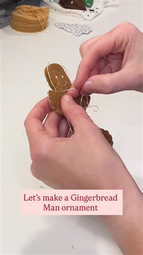 A classic holiday icon #cozybeecrafts #handmadeornaments #feltornaments #cookie #gingerbread #gingerbreadcookies #feltfood #shopsmall #etsy | Cozy Bee Crafts