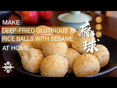 [Eng CC ]How to Make Deep Fried Glutinous Rice Balls with Sesame (Sesame Ball) at Home Chinese Snack