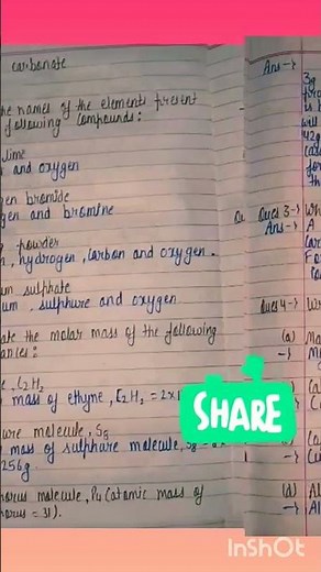 class 9 Science chapter 3 atoms and molecules (chemistry) exercise questions answers