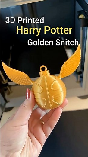 3D Printed Golden Snitch Christmas Ornament for Harry Potter Fans!