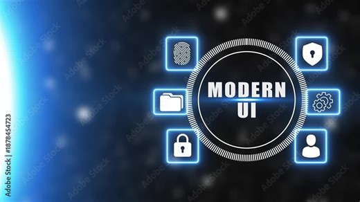 Modern U I concept with security and futuristic background for tech and app development projects emphasizing user interface and digital safety