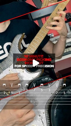 Rafael Trujillo on Instagram: "🔥 Level up your speed and precision by adding this 10min economy picking exercise to your routine. Full video on my educational YouTube. 🎼 Tabs and Guitar Pro files available on my Patreon."