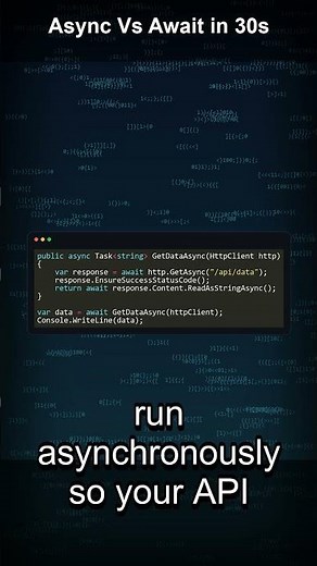 Async vs Await Explained in 30 Seconds | C# .NET #async #await #csharp