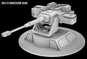 SCI-FI MACHINE GUN 3D MODEL - Imran 786