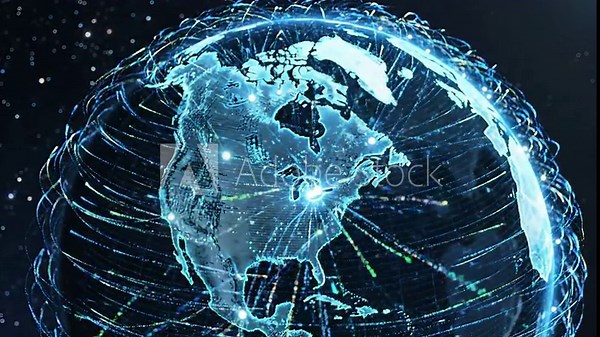 Global Network Connection A Dynamic Visualization of Data Flow and Connectivity Across North America Representing Digital Communication Technology Infrastructure and International Relations in a Futu.