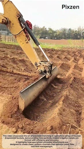 The Art of Precision: Smooth Agricultural Trenching with a V-Bucket How to Dig Perfect Irrigation