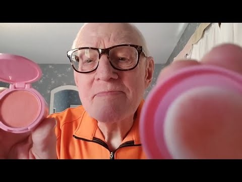 ASMR Grandpa 30 MINUTE Doing Your Makeup💄SLEEP Roleplay in Pink-LAYERED SOUNDS, TAPPING, SCRATCHING
