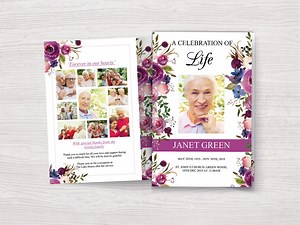 Funeral Program Template for Woman | Obituary Template | Order of Service Funeral | Eulogy Template | Funeral Program Template Word | 0136 - Etsy