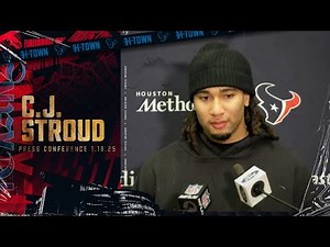 C.J. Stroud speaks after the Texans vs Chiefs Divisional Round playoff matchup