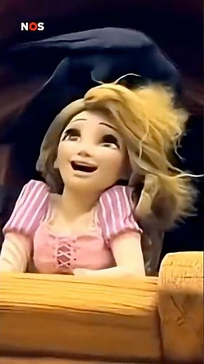 Oops! Rapunzel loses her hair to pecking crows.