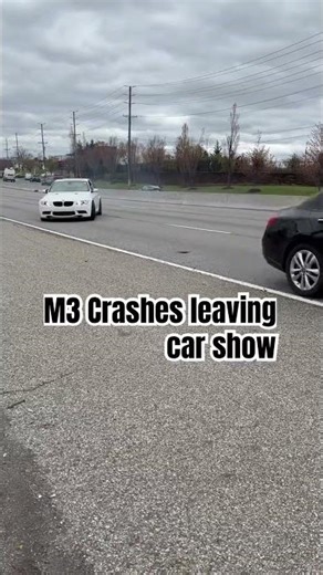 BMW M3 Crashes Leaving Car Show #bmw #bmwm3 #carcrash #carmeet #carshow #cars