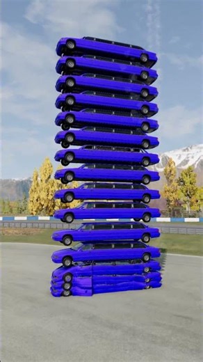 BURGER CAR #CarCrash #Destruction #BeamNG #SlowMotion #StackingCars