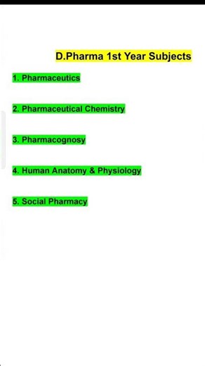 d pharma 1st year subject name