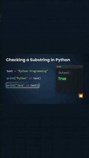 python string text in operater substring will exist or not
