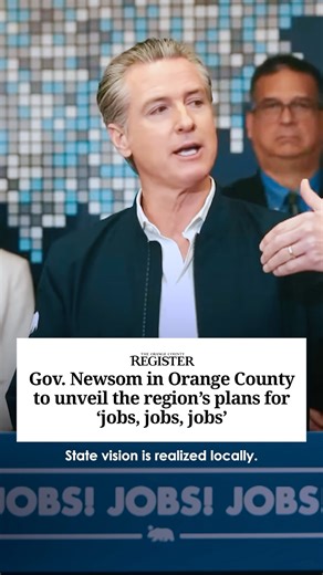California continues to lead in locally-driven, state-supported economic development. Proud to celebrate Orange County's Jobs First regional plan, which aims to advance life sciences, high-tech, manufacturing, and tourism in the region. | Governor Gavin Newsom