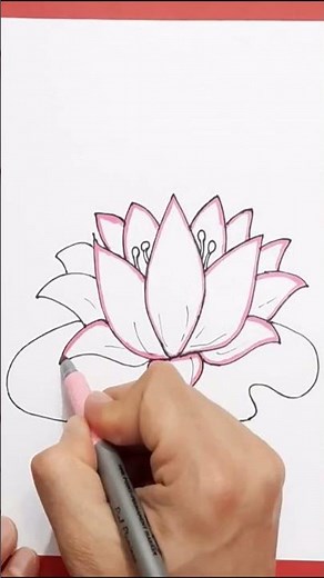 Drawing Lotus Flower 😍 #shorts