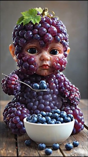 cute little blueberry baby eating blueberries 😋 #satisfying #cute #eating