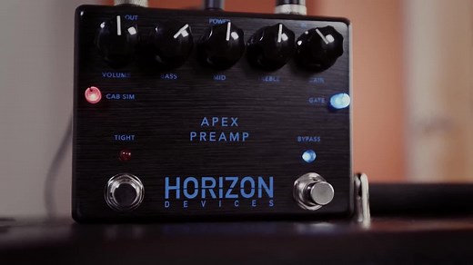 The Apex Preamp, in stock and now shipping! 🔥 Ultra flexible EQ with real amp feel. 🔥 Tight switch to instantly add punch and clarity. 🔥 Built-in, ultra powerful adjustable noise-gate. 🔥 Built-in, by-passable cabinet simulation. | Horizon Devices