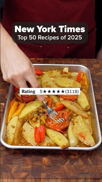 Cooking Every Recipe on the NYT Top 50 List of 2025 | Chicken and Chickpea Tray Bake #cooking