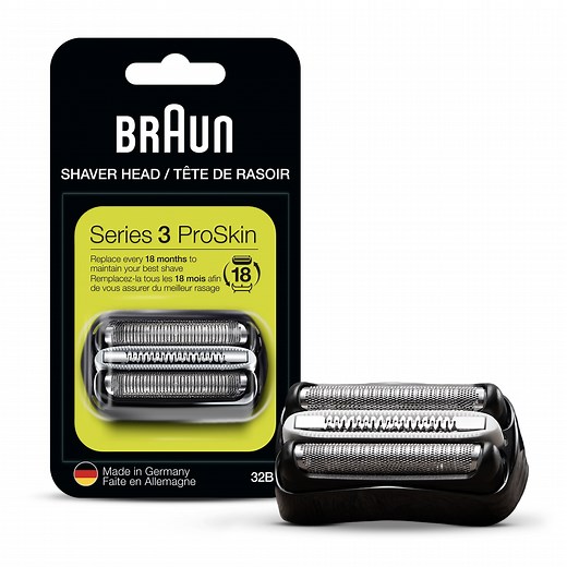 Braun Series 3 32B Electric Shaver Head Replacement Cassette, Black, 1 Ct