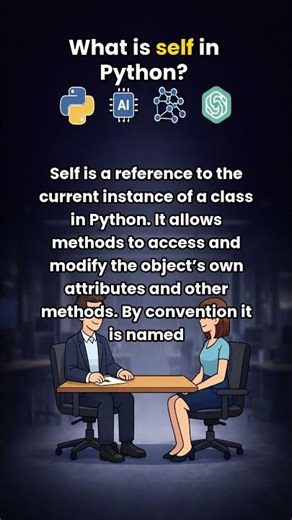 What is self in Python?? | Python Interview Question Explained #Shorts