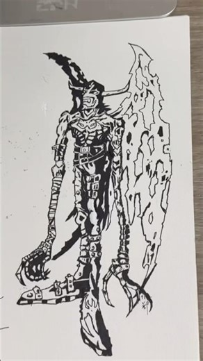 Drawing Devimon – Dark Evolution | Day 11 #drawing #digimon