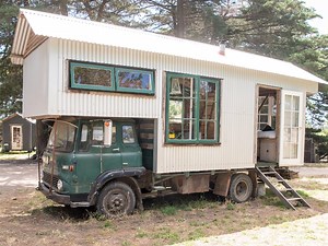 A tiny home that used to be a truck to get your motor running