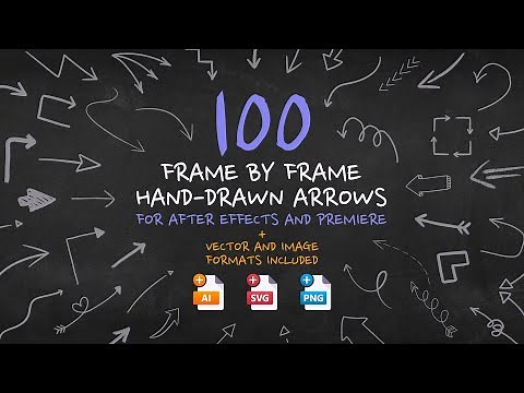 100 Frame By Frame Animated Arrows for After Effects and Premiere Pro + Vector and Image files