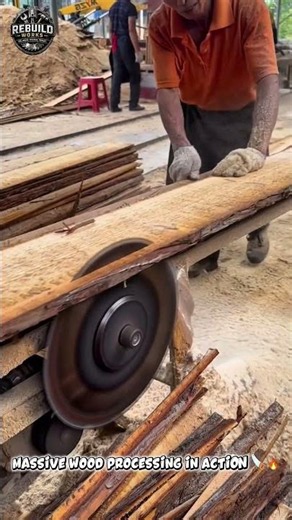 Massive Wood Processing In Action 🪚🔥 #WoodProcessing #Engineering #Construction