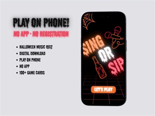 SING OR SIP Halloween Edition | Printable Drinking Game for Adults | Digital Party Game | Spooky Night Game | Instant Download - Etsy