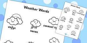 Welsh Weather Colouring Worksheet