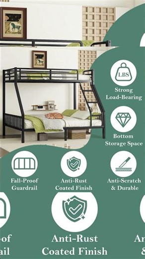 Space Saving Hack! Twin XL Over Queen Bunk Bed for Adults #spacesavingbed