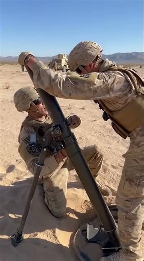 Heavy Mortar Fire: US Soldiers Live Fire Training in the Desert 💥.#Shorts #Military