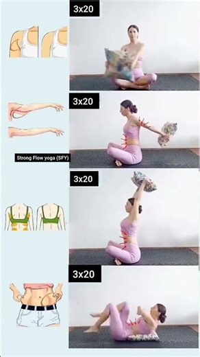 Lose Arm Fat & Belly Fat FAST at Home | 3x20 Easy Yoga Workout 💪🔥