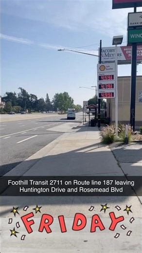 Video Shot of Foothill Transit 2711 on Route line 187 at Huntington Drive and Rosemead Blvd