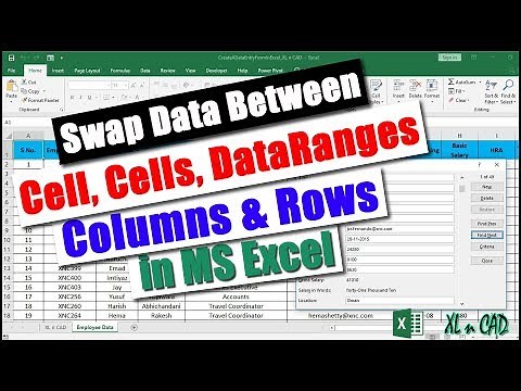 Swap Data Between Cell, Cells, Rows & Columns