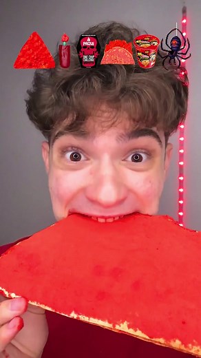 ‏Giant Spicy Red Food ASMR!? 🥵 #fyp #viral #spicy #challenge