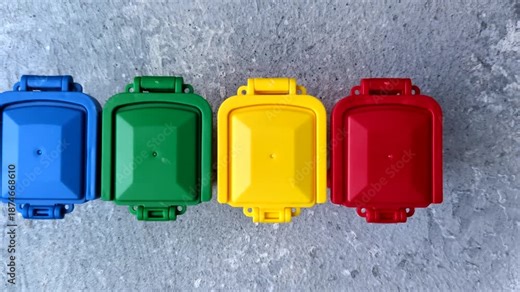 Bins for trash or garbage, a conceptual background for selective and recycling waste disposal. Bins for trash or waste as a background for your design