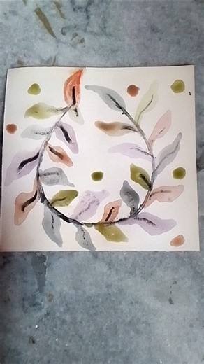 Stressed? Paint This Calming Nature Leaf Art With Me #shorts