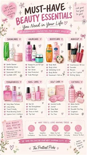 Your ultimate beauty essentials checklist 🎀🧴✨From skincare & haircare to makeup, fragrances and more
