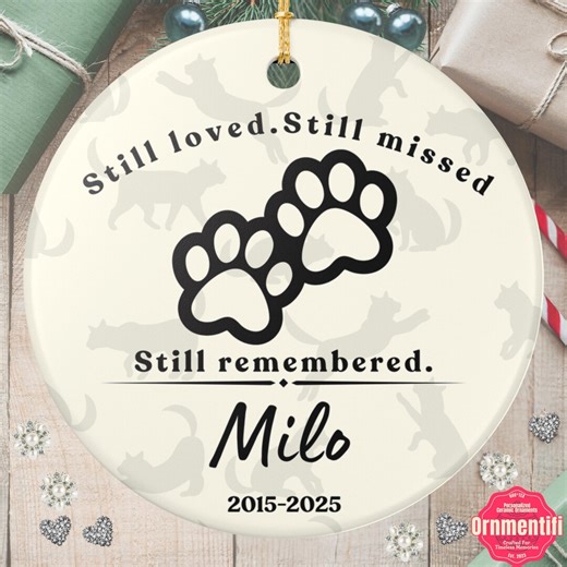Personalized Pet Memorial Ornament: Custom Dog Cat Keepsake - Etsy