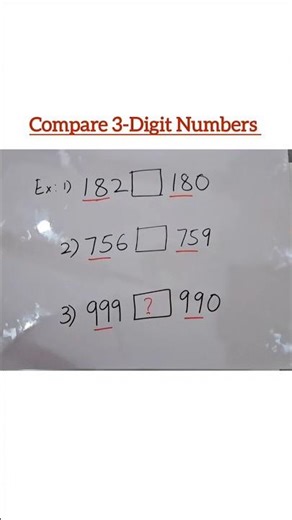 Compare 3 Digit Numbers with Ones Place