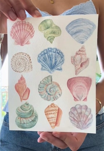 Stunning Watercolor Seashell Painting from 2025