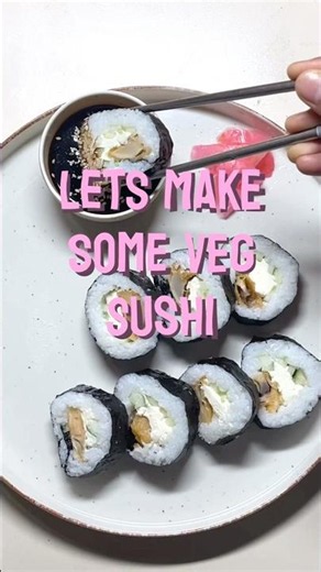 Veg Sushi Recipe | Tempura mushroom cream cheese sushi rolls🍣❤️ #sushiathome #ytshorts