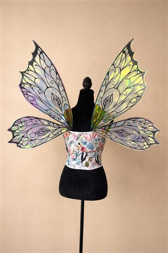 Dark Fairy Adults Wings, Elven Wings for Gothic Cosplay, Renaissance, Fantasy Events, Halloween Costume - Etsy