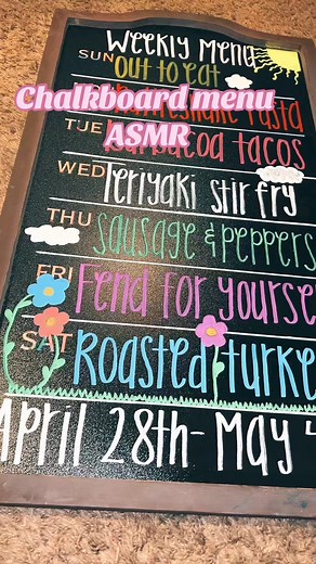 85K views · 1.3K reactions | #chalkart #chalk #asmr #chalkboard #calligraphy #handwriting #weeklymenu #chalkboardmenu | Ashia Bates | Facebook