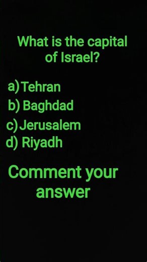 WHAT IS THE CAPITAL OF ISRAEL?