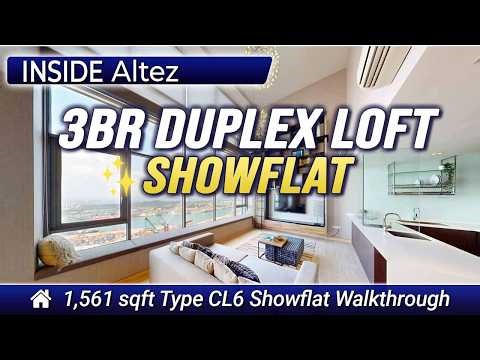Inside Altez 3-Bedroom Duplex Loft (1,561 sqft) | Full Showflat Tour with Stunning Waterfront Views