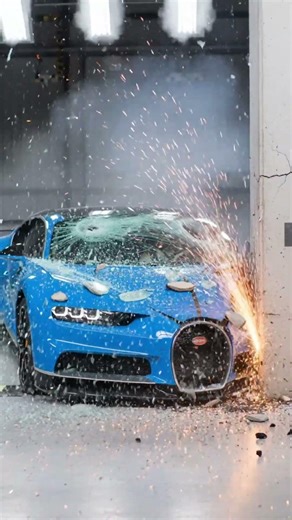 Bugatti Chiron Crash Test 😱 | Insane Hypercar Impact #Shorts